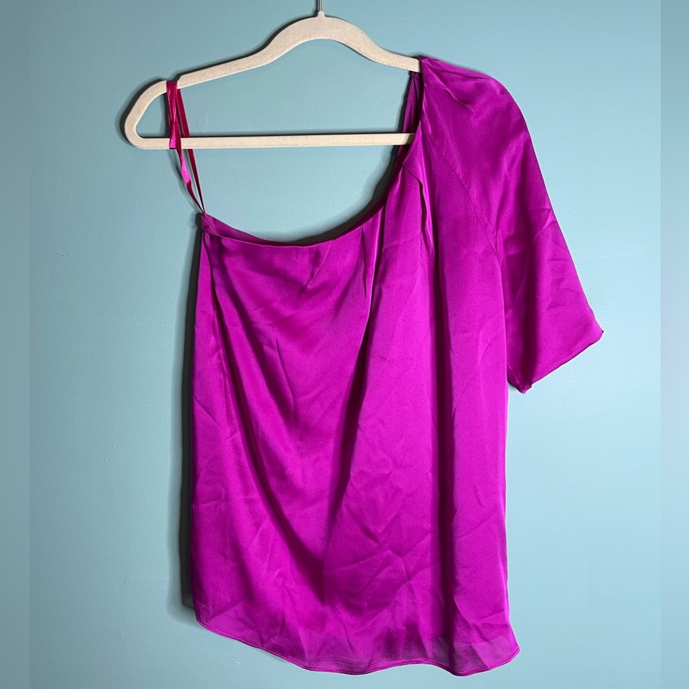 Club Monaco pink silk one sleeve blouse- 6